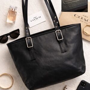 Coach Black Leather Tote